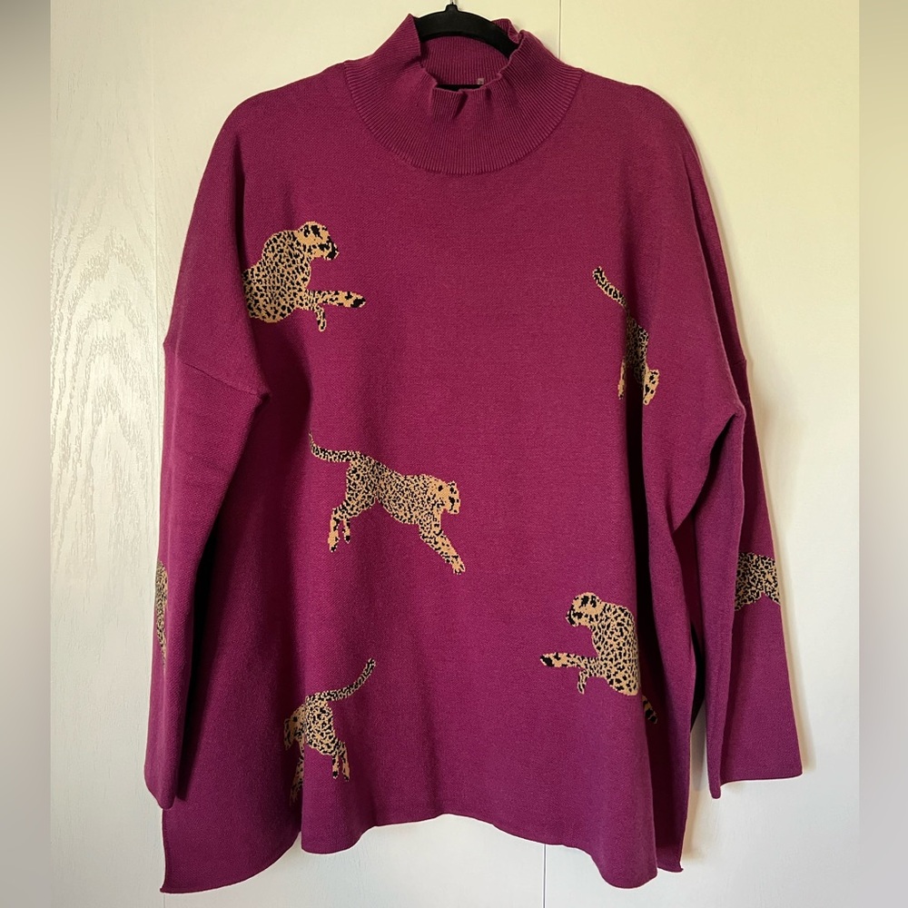 Leopard Magenta Sweater